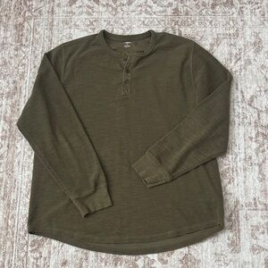 Old Navy Olive Green Men's Long Sleeve Shirt